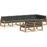 vidaXL Buiten bank set 6 st Wit en antracietkleurig Polyester