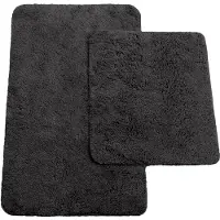 Unyqoos Luxueuze Tweedelige Badmat Set voor Stijlvolle en Comfortabele Badkamers