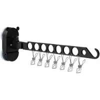 Unyqoos Opvouwbare kledinghanger met sterke zuignap voor compacte droogoplossing