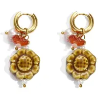 Yehwang Oorbellen van roestvrij staal met bloemenmotief, casual, dagelijks, eenvoudig, serie, damessieraden