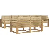 vidaXL Buiten bank set 6 st Wit en Beige Polyester