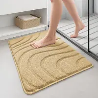 Unyqoos Zachte antislip badmat van microvezel met golfpatroon voor badkamer