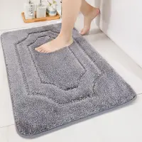 Unyqoos Zachte Antislip Badmat voor Badkamer met Hoge Waterabsorptie, 50 x 80 cm, Grijs