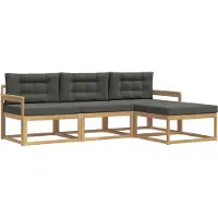 vidaXL Buiten bank set 4 st Wit en antracietkleurig Polyester