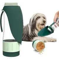 Unyqoos Innovatieve 2-in-1 Draagbare Drink- en Voedingsfles voor Huisdieren, Ideaal voor Onderweg en Avonturen