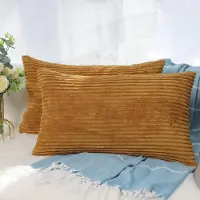Unyqoos Set van 2 Corduroy Kussenslopen voor Sierkussens in Diverse Kleuren