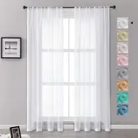 Unyqoos Halftransparante witte gordijnen met linnenlook en oogjes voor diverse kamers
