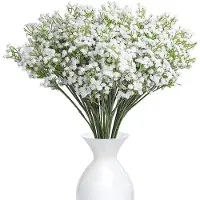 Unyqoos Set van 12 Witte Kunstbloemen voor Decoratie en Bloemstukken
