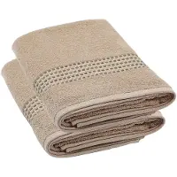 Unyqoos Grote Luxe Badhanddoeken Set van 2, Hoogwaardige 100% Katoen, 70 x 140 cm, Neutraal Beige