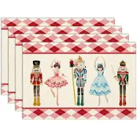 Unyqoos Set van 4 Afwasbare Placemats met Kerstthema voor Stijlvolle Tafeldecoratie