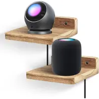 Unyqoos Set van twee compacte houten wandrekken voor stijlvolle presentatie en opslag