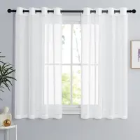 Unyqoos Lichtdoorlatende voile gordijnen in linnenlook voor een moderne woonkamer