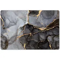 Unyqoos Set van 6 afwasbare antislip placemats in abstract marmerdesign