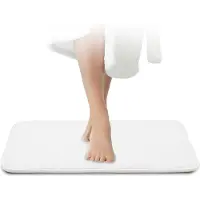 Unyqoos Badkamertapijt, wit, onderhoudsvriendelijke badmat, traagschuim, extreem absorberend badtapijt, antislip, wasbaar, 40 x 60 cm