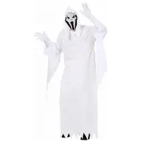 Widmann Spook verkleedkleding kostuum voor volwassenen - Halloween - Wit - Jurk - met masker M