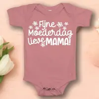 Babybugz Romper Baby “Fijne Moederdag Lieve Mama” – Cadeau Moederdag – Baby Romper Korte Mouw – Roze – 6-12 Maanden