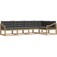vidaXL Buiten bank set 4 st Wit en antracietkleurig Polyester