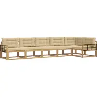 vidaXL Buiten bank set 4 st Wit en Beige Polyester