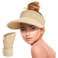 Unyqoos Stijlvolle en Opvouwbare Strohoed voor Dames met UV-bescherming voor Zomer en Strandactiviteiten