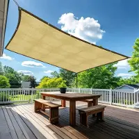Unyqoos Veelzijdig Schaduwnet voor Plantenbescherming en Zonwering, UV-bestendig, 2 x 4 m, Beige