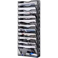 Unyqoos Metalen wandorganizer met 12 vakken voor documenten en tijdschriften