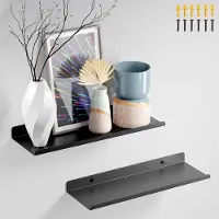 Unyqoos Stijlvolle Metalen Wandplanken Set van 2 - Industrieel Design voor Diverse Ruimtes