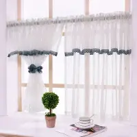 Unyqoos Transparante landelijke vitrage voor keuken met trekkoord 140x90 cm
