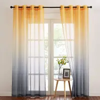 Unyqoos Elegante Halftransparante Gordijnen met Kleurverloop voor Sfeervolle Woonkamer en Slaapkamer Decoratie