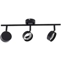 LINDBY plafondlamp Jyla, 3-lamps, matzwart dimbaar, zwart, Werkkamer / Kantoor, metaal, Modern, buitenspot