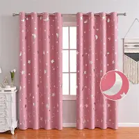 Unyqoos Roze thermogordijnen met sterren en maan voor kinderkamer 130x100 cm
