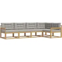 vidaXL Buiten bank set 4 st Wit en Lichtgrijs Polyester