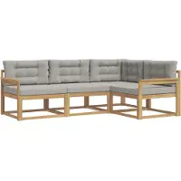 vidaXL Buiten bank set 3 st Wit en Lichtgrijs Polyester