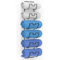 Unyqoos Ruimtebesparende Handdoekhouder voor Wandmontage met 6 Praktische Opbergniveaus in Modern Zwart Design