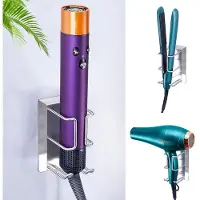 Unyqoos Zelfklevende wandhouder voor haardroger en stylingtools in roestvrij staal