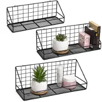 Unyqoos Stijlvolle Zwevende Wandplanken Set van 3 voor Slaapkamer, Woonkamer, Badkamer en Keuken
