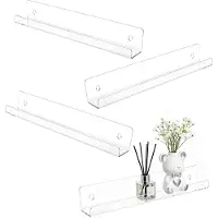 Unyqoos Transparant acryl wandrek set van 4 voor badkamer en meer
