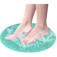 Unyqoos Blauwgroene antislip massagepad voor voetverzorging en ontspanning in de douche