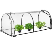 Relaxdays kweekkas pvc - foliekas - plantentunnel 71x189x78 cm - kweektunnel - folietunnel
