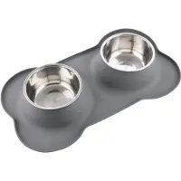 Unyqoos Dubbele Voer- en Drinkbak Set voor Huisdieren met Antislip en Gemakkelijk Schoon te Maken Functies