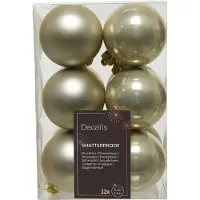 Décoris Kerstballen set | | Ø 6 cm | 12 stuks (Parel)