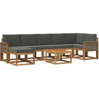 vidaXL Buiten bank set 8 st Natuurlijk en Antraciet Polyester