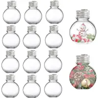 Unyqoos Set van 12 transparante kerstballen om te vullen – kunststof ballen met aluminium sluiting, helder, ideale DIY-decoratie voor kerst en knutselen