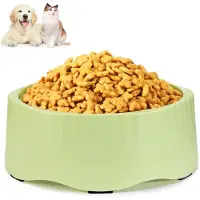 Unyqoos 2-in-1 anti-halsband voerbak voor honden en katten, verstelbare diepte 4/6,5 cm, antislip (6 rubberen pads), BPA-vrij, vaatwasmachinebestendig