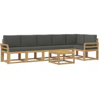 vidaXL Buiten bank set 7 st Wit en antracietkleurig Polyester