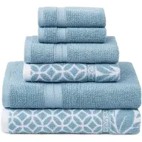 Unyqoos Zachte en luxe jacquard handdoekenset van 100% gekamd katoen voor badkamer