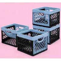 Tontarelli vouwkrat 25 liter - blauw/zwart - set met 4 stuks
