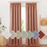 Unyqoos Bohemien Stijl Linnen Gordijnen met Plooiband en Multi-Montage Opties voor Woonkamer