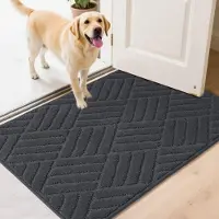 Unyqoos Grijze deurmat voor binnen met antislip en absorberende eigenschappen, grijs, 60*90 cm