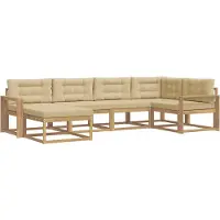 vidaXL Buiten bank set 5 st Wit en Beige Polyester