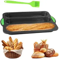 Unyqoos Silikon bakvorm met drie sleuven voor baguettes en broodjes bakken